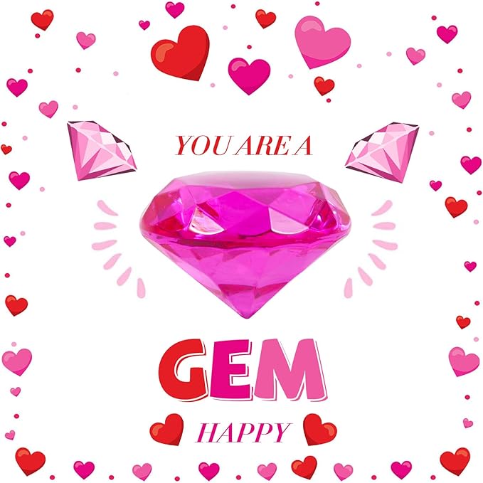 Niceup 26pcs Big Diving Gems Large Diamond Toys Kids Class Treasure Box Toys Fake Jewels Gemstones 1.57in for Princess Mermaid Pirate Chest Fillers Party Favors Decorations Hide Seek Bath