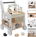 Wooden Baby Walker - 5in1 Montessori Activity Cubes, Baby Push Walker for Toddler, 1+ Year Old Boy Girl | Sorting & Stacking Toys, Bead Mazes & Counting Toys