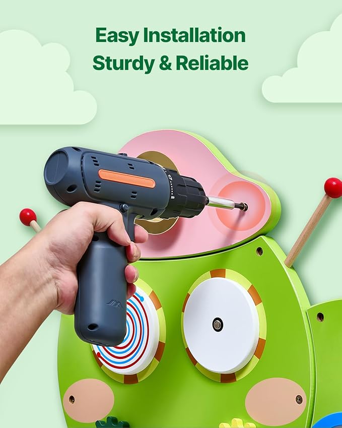 VEVOR Caterpillar Activity Wall Busy Board, 12 Activities Board, Montessori Sensory Panel for Kids 3-12 Years, Sensory Wall Activity Panel, Ideal for Toddler Playroom Nursery Classroom