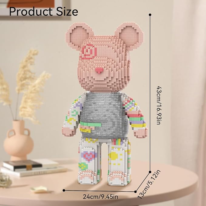 DAHONPA Painting Bear Micro Building Blocks Set (5250 Pieces), Bear Bricks Home & Office Decor, Gift for Adults and Kids