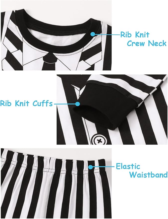 A&J DESIGN Pure Cotton Printed Pjs for 2-14 Years Kids, 2-Piece Long-Sleeved Pajamas Set