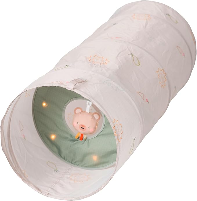Taf Toys Play Light Tunnel Tent for Toddlers 1-3 - Baby Tunnel with Plush Bear - Engage Senses & Encourage Crawling - Twinkling Lights & Dual Light Modes - Kids Toddler Tunnels Crawl Indoor & Outdoor