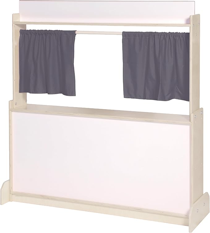 Children’s Factory Puppet Theatre with Dry Erase Board, Kids Pretend Play Learning Activities, Small Whiteboard, Classroom Furniture, Assembly Required