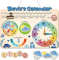 Interactive Calendar for Kids Ages 3+, Wooden Toddler Calendar, Teaching Seasons, Years, Months, Days of Week, Daily Activity Calendars for Kid Preschool & Homeschool (04 - boy Name)