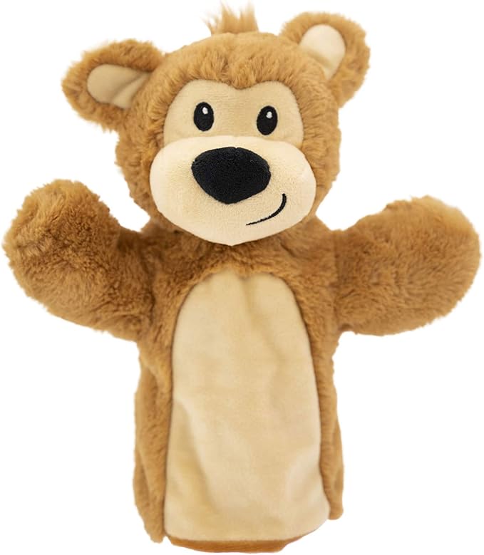 Plushible Pawley Teddy Bear Hand Puppet – Stuffed Animal Puppets for Kids, Babies & Toddlers, Soft Plush Toy with Embroidered Details, Ideal for Birthdays & Special Occasions