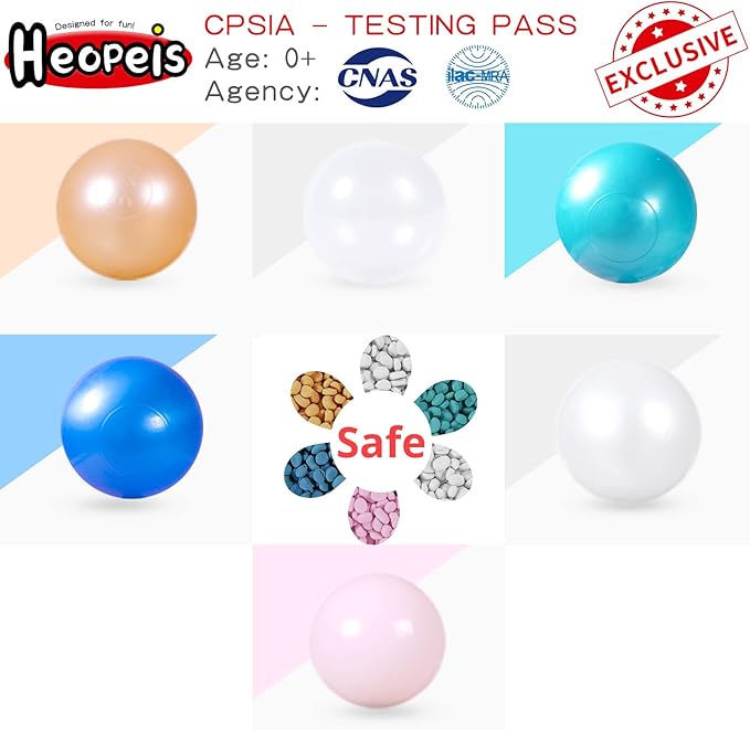 Ball Pit Balls Pack of 100 200 500 - Star and Round Set BPA Free Phthalate Free Non-Toxic Crush Proof Play Balls Soft Plastic Balls for Toddlers Baby Kids Birthday Pool Tent Party