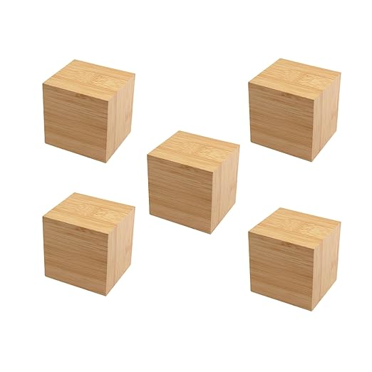 Bamboo Blocks 100 PCS 3/4 Inch Unfinished Bamboo Blocks for Crafts Wooden Cubes Plain Wooden Blocks for Baby Shower, Small Blank Wooden Blocks, STEM, Building, Birch Wood Cubes for Crafts