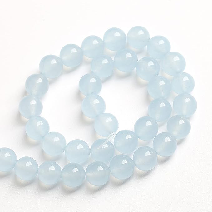 4MM 86PCS Natural Stone Light Blue Chalcedony Loose Beads for Jewelry Making DIY Bracelet Necklace
