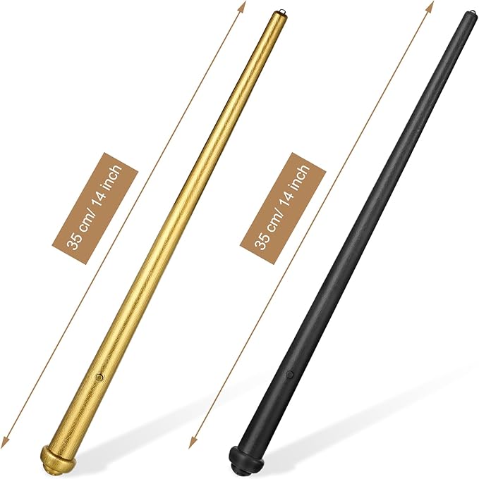 Sumind 4 Pieces Light up Wand Magic Light and Sound Toy Wizard Wands, Illuminating Witch Wand, Costume Accessory for Halloween Cosplay Birthday Party Favors(Black, Gold)