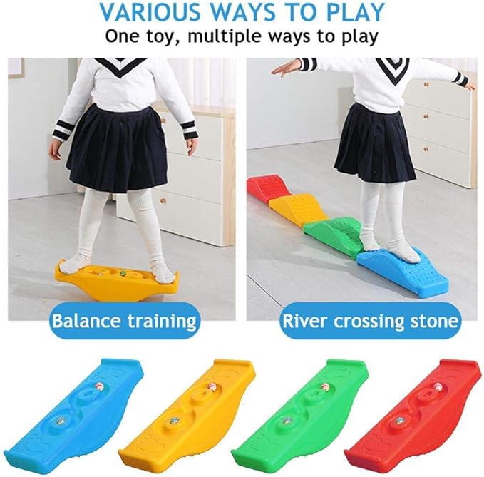 Kids Rocking Seesaw Balance Board,Sensory training equipment Balance teeter totter Balance board Children's balance platform Rock teeter totter