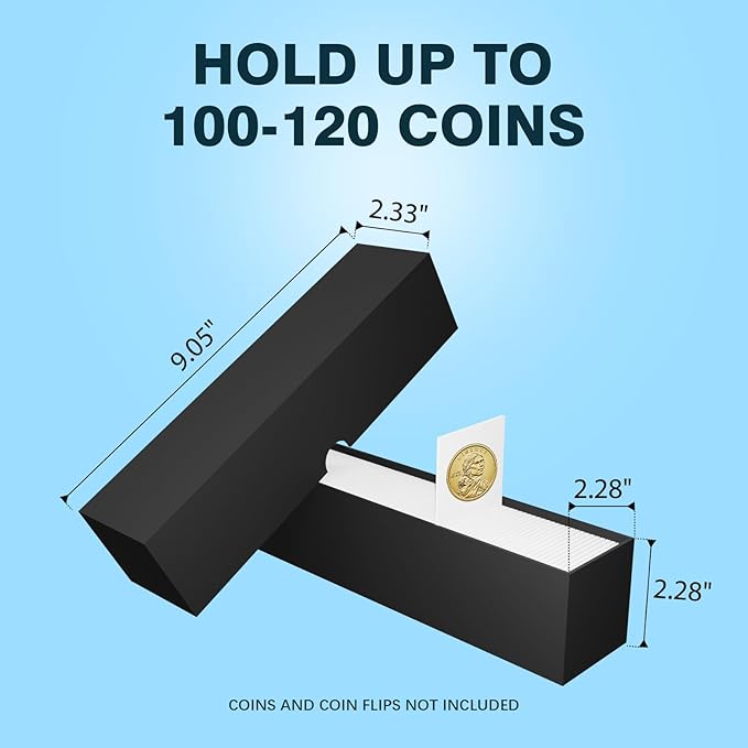 8 Pcs Coin Storage Box - 2"× 2" Coin Holders Boxes, Coin Slab Storage Box, Coin Holders for Collectors, Coin Collecting Supplies, Protect Collecting Coin Flips for Cardboard Cases