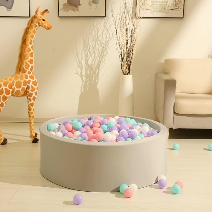 GOGOSO Ball Pit Balls for Toddlers Phthalate-Free BPA-Free Non-Toxic Crush Proof Soft Plastic Play Balls Baby Kids Shape Tent Pool Playhouse Playpen Party Decor,Green Pink Purple White,100PCS