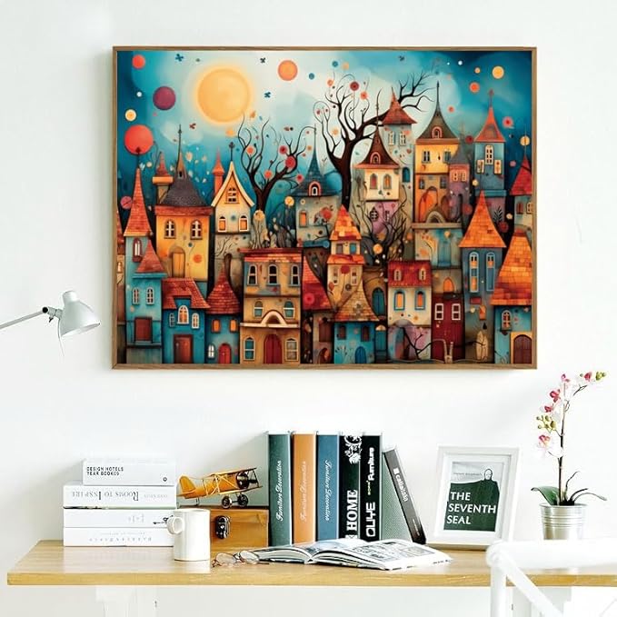 500 Piece Puzzles for Adults Dreamy Towns 20.5 x 15 Inch 500 Piece Jigsaw Puzzles for Kids Adults Puzzles 500 Pieces for Adults Holiday Educational Challenge Toy