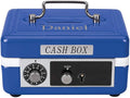 Custom Children’s Cash Box, Metal Piggy Bank Lockbox with Coin Slot, Blue