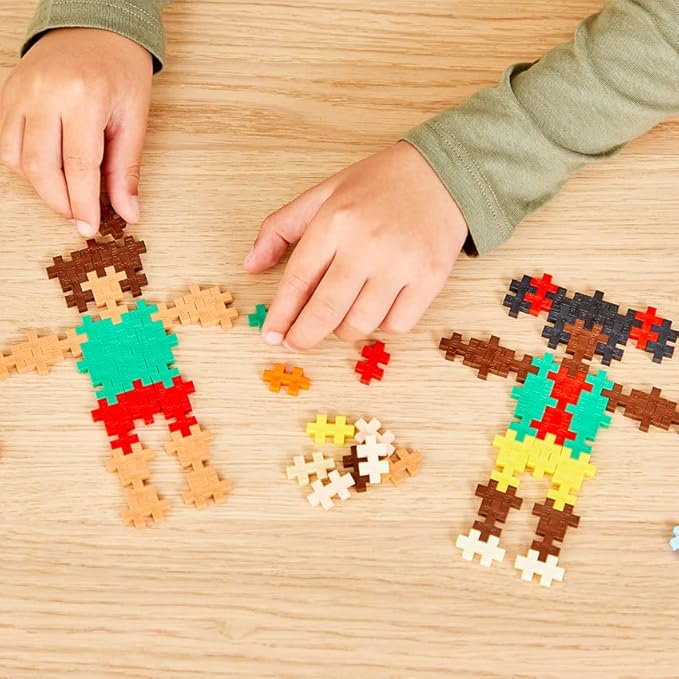 PLUS PLUS Learn to Build Set, Interlocking Mini Building Blocks, 3D Puzzle Construction Stem Toy for Kids - People of The World, 275 Pieces