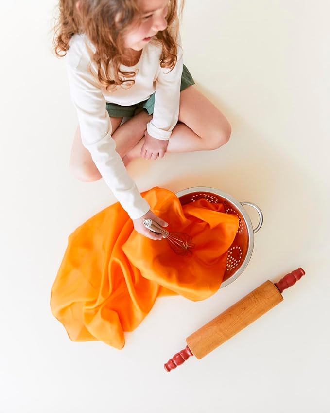Sarah's Silks Playsilk - 100% Real Silk, Hand Dyed, Bright Colored Play Scarves | Montessori and Waldorf Toys for Dress up, Imaginative, and Pretend Play (35" x 35")