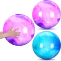 Deekin 2 Pcs 15 Inch 18 Inch Marbleized Bouncy Balls Large Inflatable Rubber Sensory Ball for Playground Outdoor Water(18 Inches,Blue and Purple)