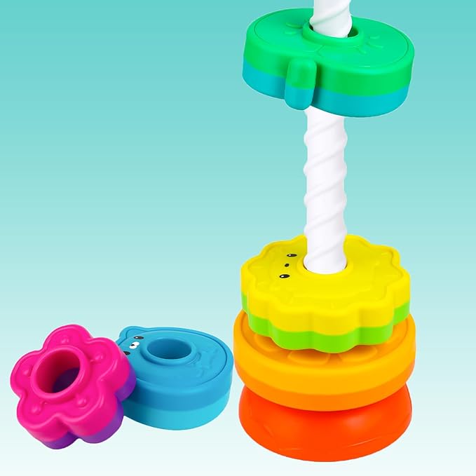 LBAIBB Spin Stack Toys,Baby Spinning Toy ABS Plastic and Color Rainbow Design,Focus on Children Educational and Interactive Learning's Stack Toys, Suitable for Gifts for Boys and Girls…