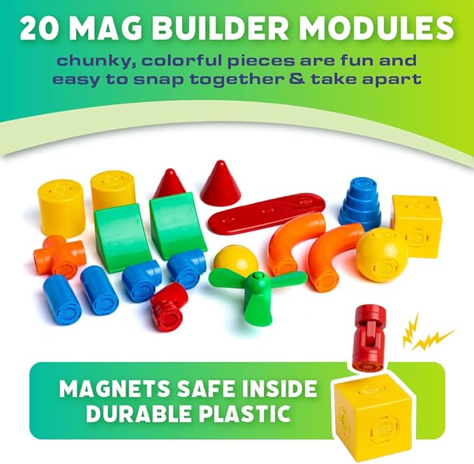 POPULAR PLAYTHINGS Mag Builder Building Set (20 Piece), Model:18301