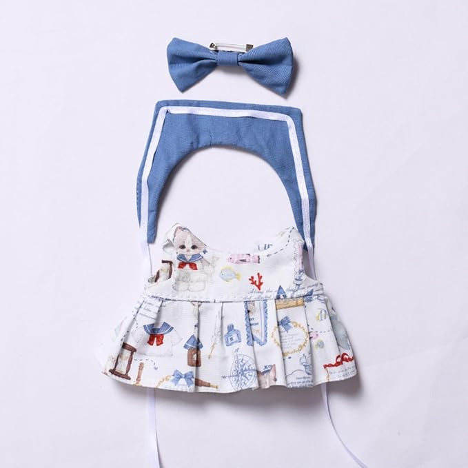 Doll Clothes Set for 17cm Doll Compatible with Labubu Clothes Dolls Accessories Dress Up Suitable for 6.7" Dolls (No Doll) (Navy Dress)