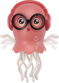 Magic Dancing Octopus Toy with Music and LED Lights, Rechargeable Electric Crawling Jellyfish for Kids Age 3+, Smart Obstacle Avoidance Musical Toy, Birthday Gift for Boys and Girls (Pink)