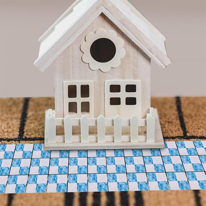 DOITOOL Miniature Dollhouse Flooring Mini Dollhouse Accessories, 27PCS Floor Sheet Wood Flooring Decorations, Doll House Furniture Accessories