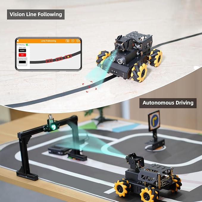 AI Vision Robot Car Kit for Raspberry Pi, TurboPi Coding Robot Kit STEM Projects Educational Building Robot Python Programming Programmable Open Source Smart Robotic (without Raspberry Pi)