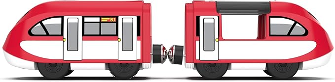 Motorized Locomotive for Wooden Track, Battery Operated Train Toys for Toddlers, Magnetic Set Compatible With Thomas, Brio, Chuggington, Electric for Kids Age 3 and Up