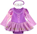 Dressy Daisy Princess Onesie Romper Fancy Dress Costume Halloween Birthday Bodysuit Outfit with Headband for Infant Baby Girl