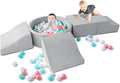 Foam Climbing Blocks for Toddler: with 4-Piece PU Leather Climbing Toys and a Ball Pit - Foam Ball Pit for Toddlers - Climbing Toys Indoor for Kids Crawling