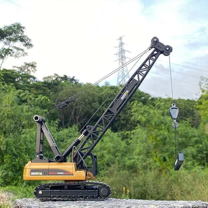 Gemini&Genius Crawler Crane Construction Vehicle Toy Dragline Heavy Duty 1/50 Crane Work Car, Engineering Truck, Site Sandbox Car Toy, Collectible or Decoration for Kids