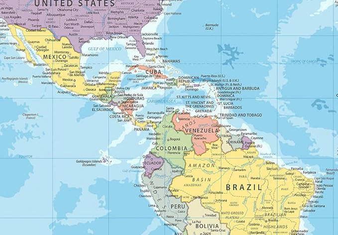 artgeist Pinboard World Map 35x24 in - Cork Board & Canvas Print Wall Art 1 pcs Memoboard with 50 Pins Noticeboard Message Board Image Picture Home Decor Travel Map Map of The World k-C-0128-p-a