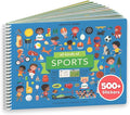 CUPKIN Sticker Book for Kids 2-4, 500+ Kids Stickers, All Kinds of Sports 12 Coloring Pages 12 Side by Side Scenes Fun Toddler Travel Activity Coloring and Sticker Books for Ages 4-8 + 8-10