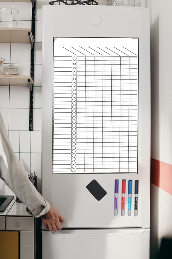 Multi-use Magnetic to-Do List Board Chore Chart List Goal Planner Task Habit Tracker Monthly Weekly Daily Homework Child Calendar Family Wedding Checklist Chirstmas Gift Kitchen Fridge Dry Erase Board