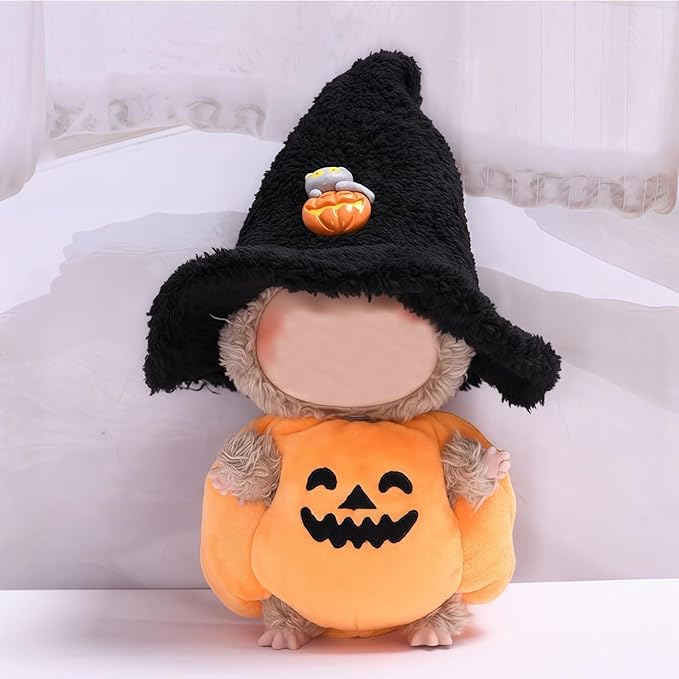17cm Clothes Set(NO Doll), Hat & Overalls Set for 17cm Accessories Suit, Cute Clothes for Dress up Unique Style, Stylish Adorable Dolls Clothes Accessories (Little Pumpkin)