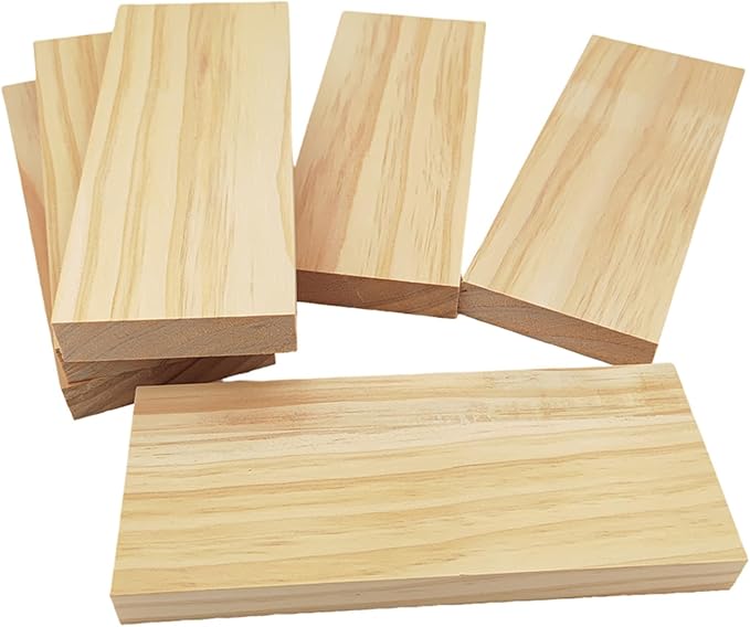 6PCS Rectangle Wood Boards Unfinished Wood Blocks for Crafting, 8x3x0.8in Blank Whittling Wooden Blocks for Wood Carving,Painting & Burning