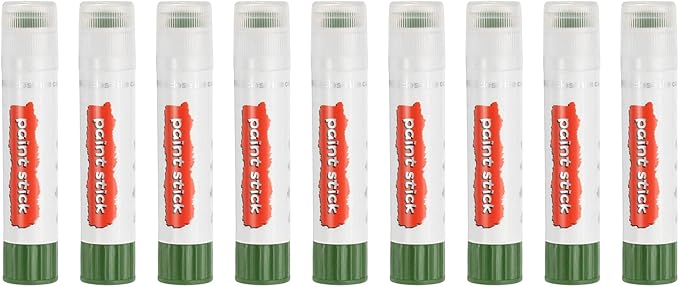PATIKIL Solid Tempera Paints, 9 Pcs Washable Quick Drying Paint Sticks Paint Pens for Artists Beginners Art Supplies, Olive Green