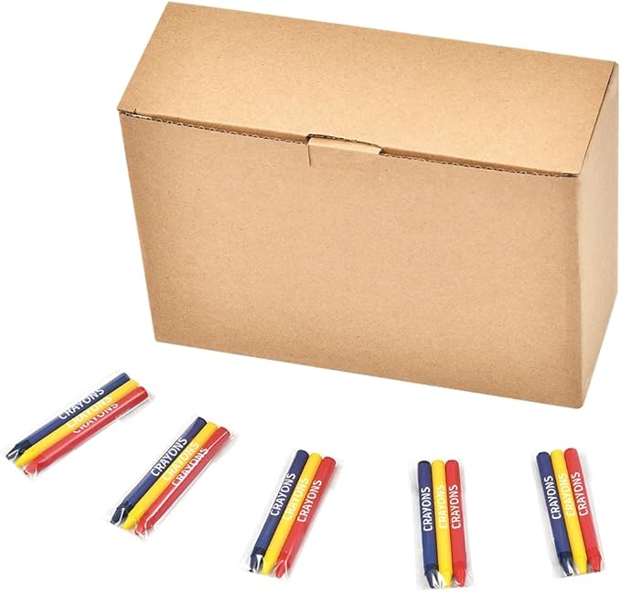 Madisi Crayons Bulk Pack, Regular Size, 3 Colors, cellophane 200 Packs, 600 Count