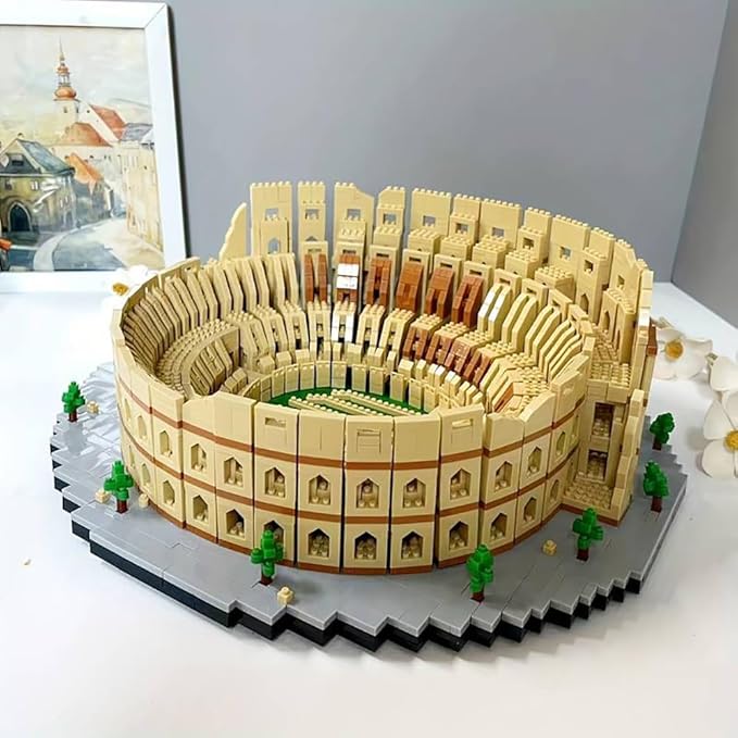 Italy Rome Colosseum Micro Brick Building Set (5594 Pieces) – Landmark Model Educational Toy Gift for Kids and Adults