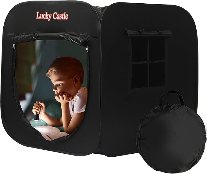 Sensory Tent for Kids, Lucky Castle Pop Up Tent for Children with Autism, ADHD, SPD- Calm Down Corner Helps Kids Relax, Reduce Anxiety & Improve Focus- PlayTent with Door & Window