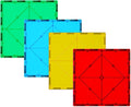 Large Magnetic Tiles Set 4 Piece Square Shape Building Blocks for STEM Learning & Fun Kit for Kids, Educational Playset for Boys & Girls 3+, Construction Toy Magnetic Tiles Square Only, Expansion Set