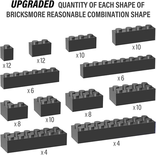 100 Piece Dark Gray Bricks Bulk, 12 Size Dark Grey Classic Building Blocks Bricks, Compatible with Lego Parts and Pieces(Color: Dark Gray)
