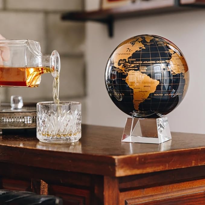 MOVA Metallic Black and Gold Globe 6"