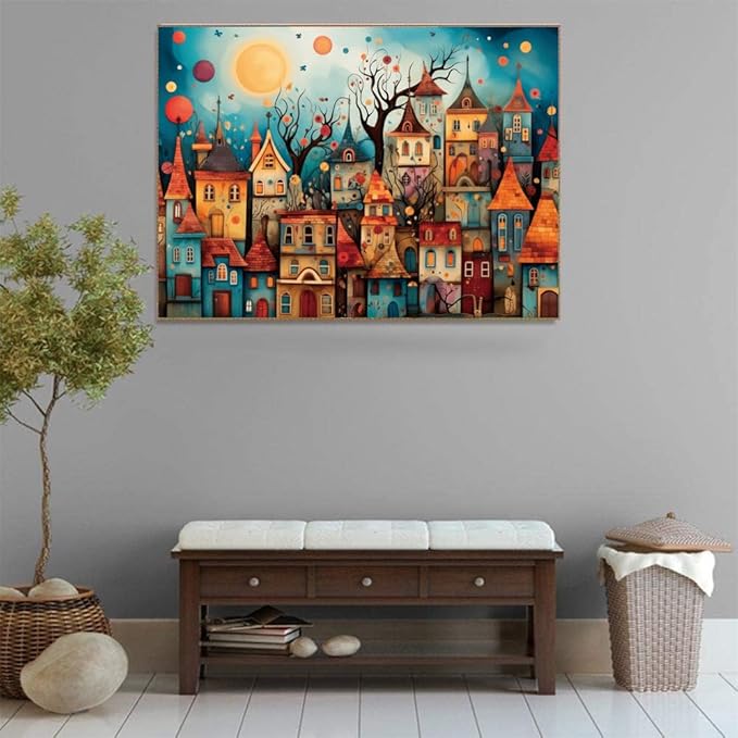 500 Piece Puzzles for Adults Dreamy Towns 20.5 x 15 Inch 500 Piece Jigsaw Puzzles for Kids Adults Puzzles 500 Pieces for Adults Holiday Educational Challenge Toy