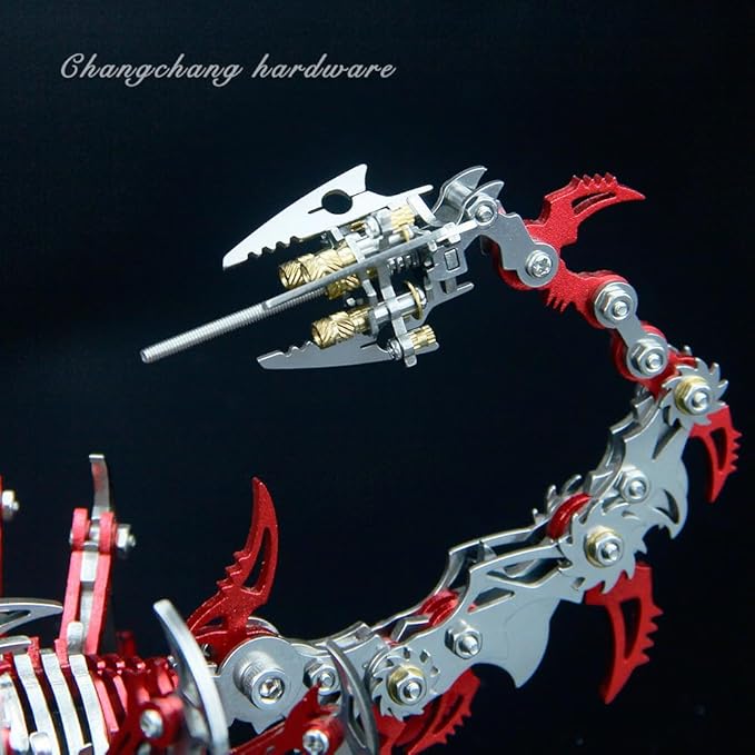 Scorpion 3D Metal Model Kits to Build DIY Colorful 3D Puzzle Ornaments for Adults,Teens Birthday Christmas (red Metal)