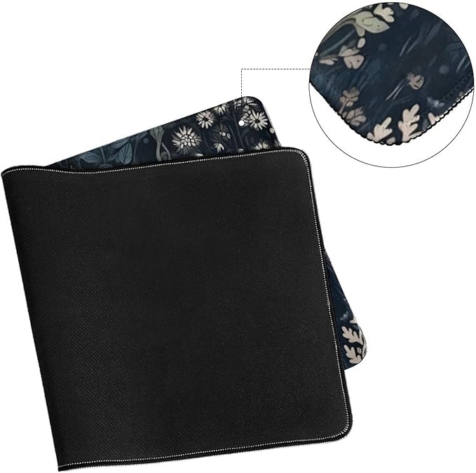 Dark Flower, Floral Plants Mouse Pad, Aesthetic Wildflowers Desk Pad, Gaming Mouse Pad, Non-Slip Rubber Base, Stitched Edges，23.6x11.8 inch Computer Mouse Mat Keyboard for Home Office