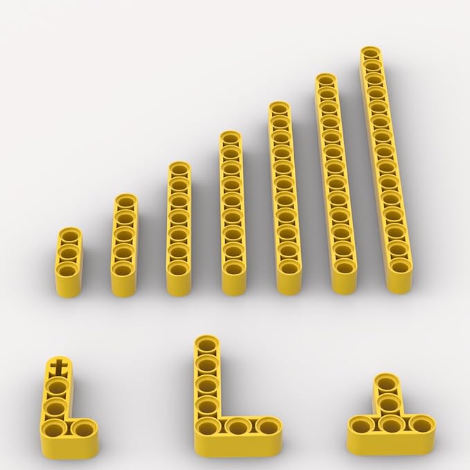 Yellow Liftarms Thick Bulk Assortment Pack, 80 Pieces Liftarms Beams With 10 Sizes, Compatible With Lego Parts and Pieces