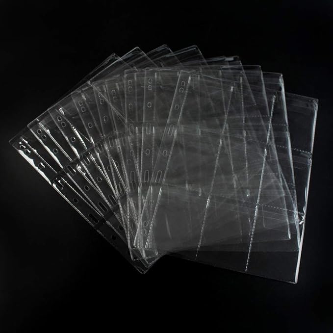 9 Pocket Coin Pages, 10 Sheets Plastic Coin Holders Stamp Collector Supplies for Coin Stamp Currency Collection