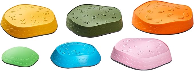 VEVOR Balance Stepping Stones for Kids, 6 PCS, Up to 220 lbs, Non-Slip Toddlers Sensory Stepping Stones, Obstacle Course Coordination Game Toys Indoor or Outdoor Play for Children Aged 3 4 5 6 7 8+