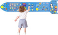 Rocket Activity Wall Busy Board Panels - Sensory Wall Panel for Kids, Montessori Toddler Wall Activity Board, Wall Toys for Toddlers 3, Activity Cube, Wooden Boards, Blue